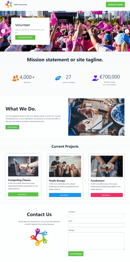 Screenshot of CWD Community Demo Site